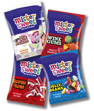 Packets of Mister Sweet products